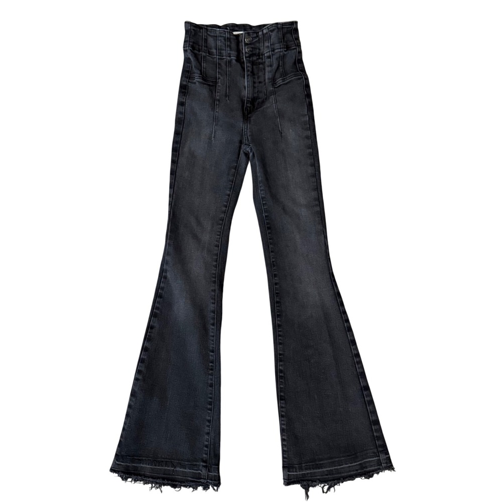 Free People Jeans Women's Size 24 Black Denim Flare